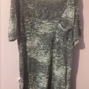 Acid Wash Short Sleeve Tee with Front Pocket